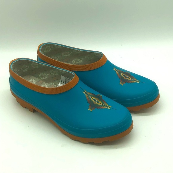 Pendleton Paragosa Spring Garden Rain Clogs Women's 9 Aztec Slip On Rubber Shoes - Picture 1 of 7